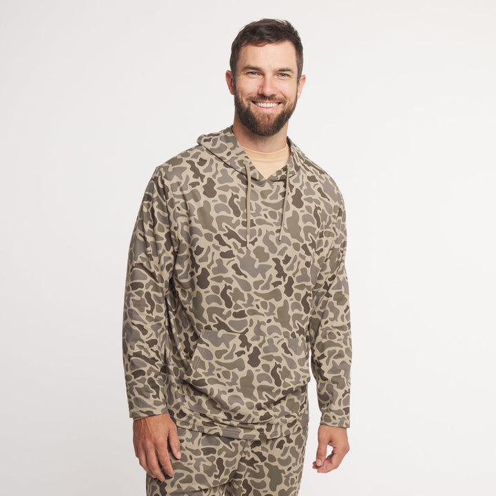 Baldwin Active Hoodie Retro Camo | Dark Brown