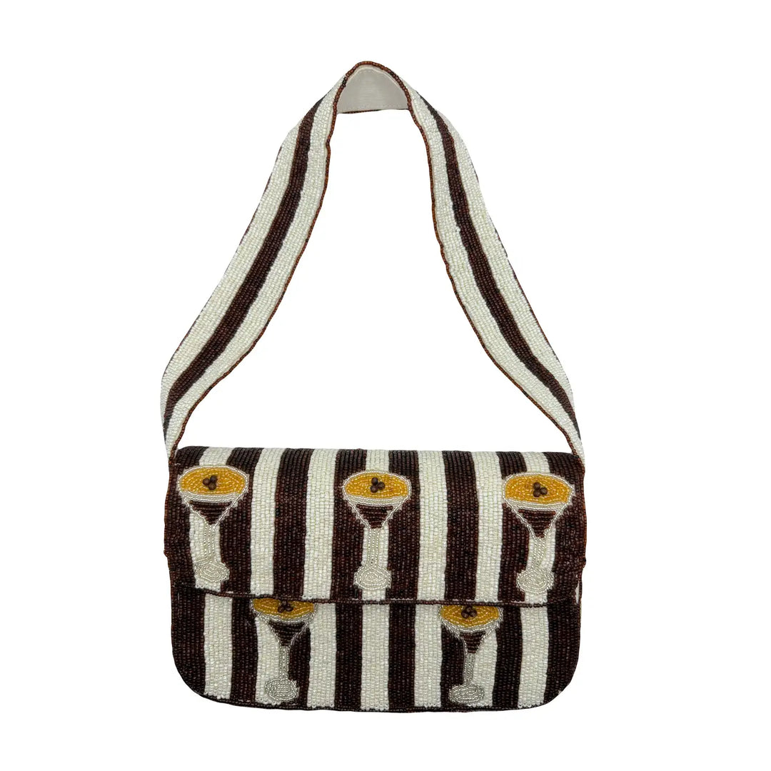 Espresso Martini Beaded Shoulder Bag