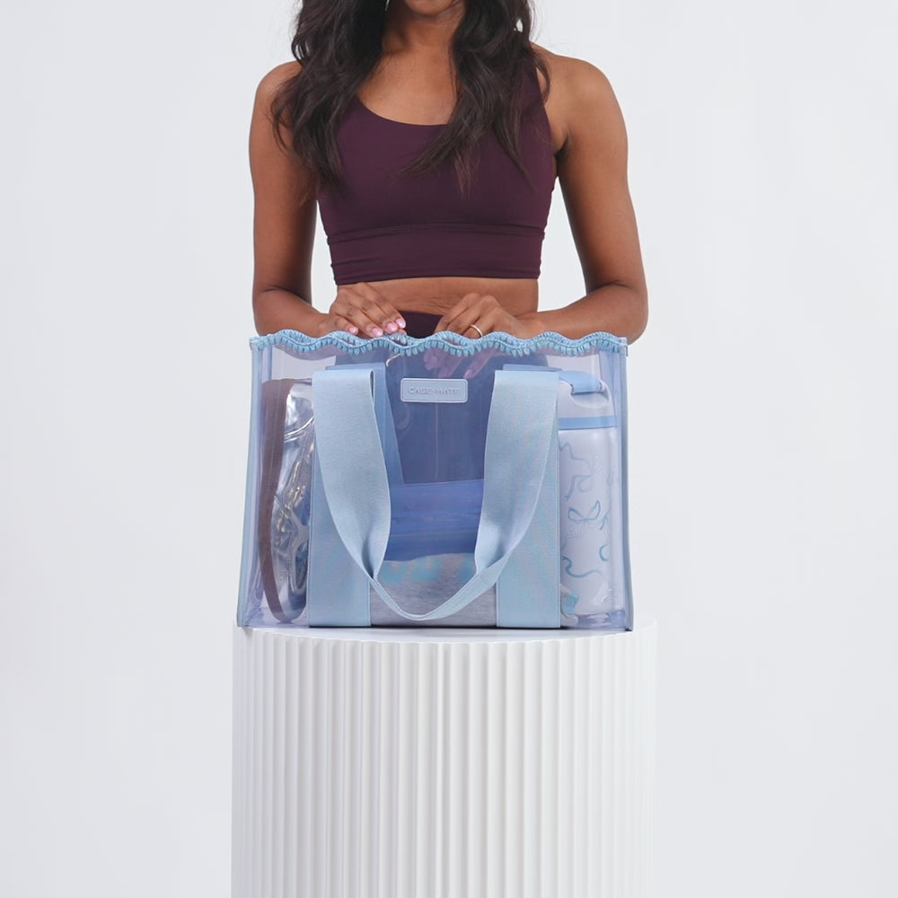 Jelly Crochet Tote with Phone Pouch | Carolina Blue