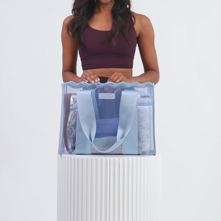 Jelly Crochet Tote with Phone Pouch | Carolina Blue