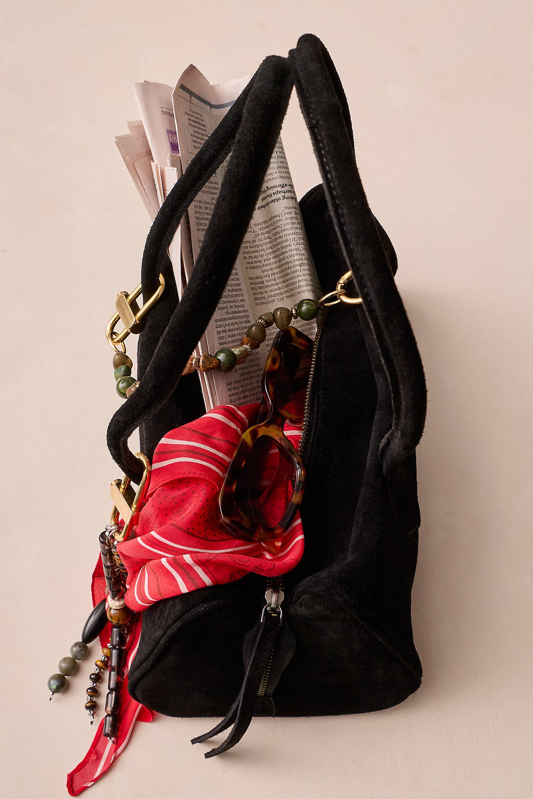 Sierra Suede Shoulder Bag / Black