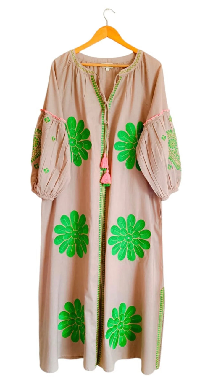 Fall Florals Maxi Dress | Tan