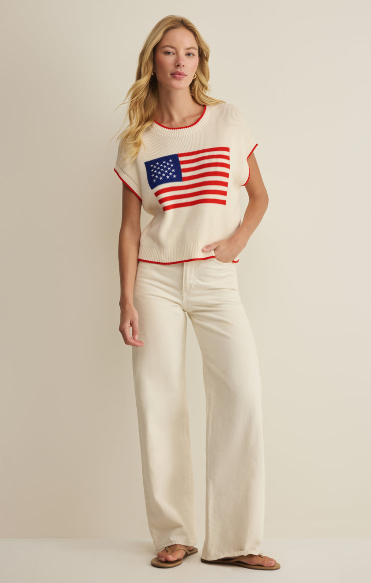 Sleeveless Patriot Sweater | Cloud
