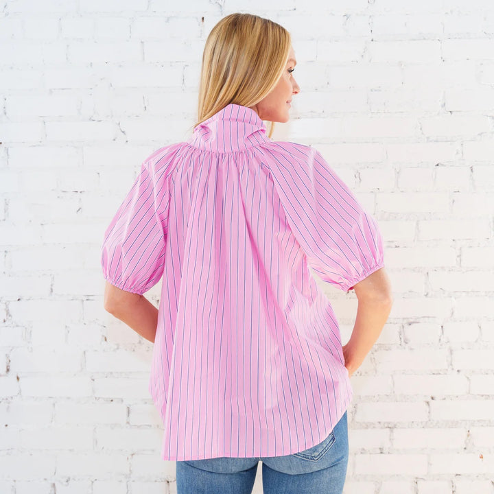 Ryan Bow Top Pink Stripe