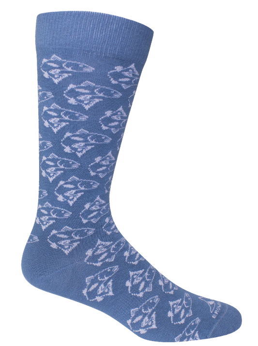 Brown Dog Socks | Red Fish - Bluestone