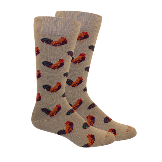 Brown Dog Socks | Rooster - Khaki