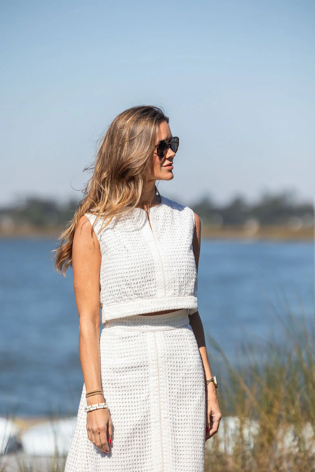 Emmy Top - White Cutout Lace