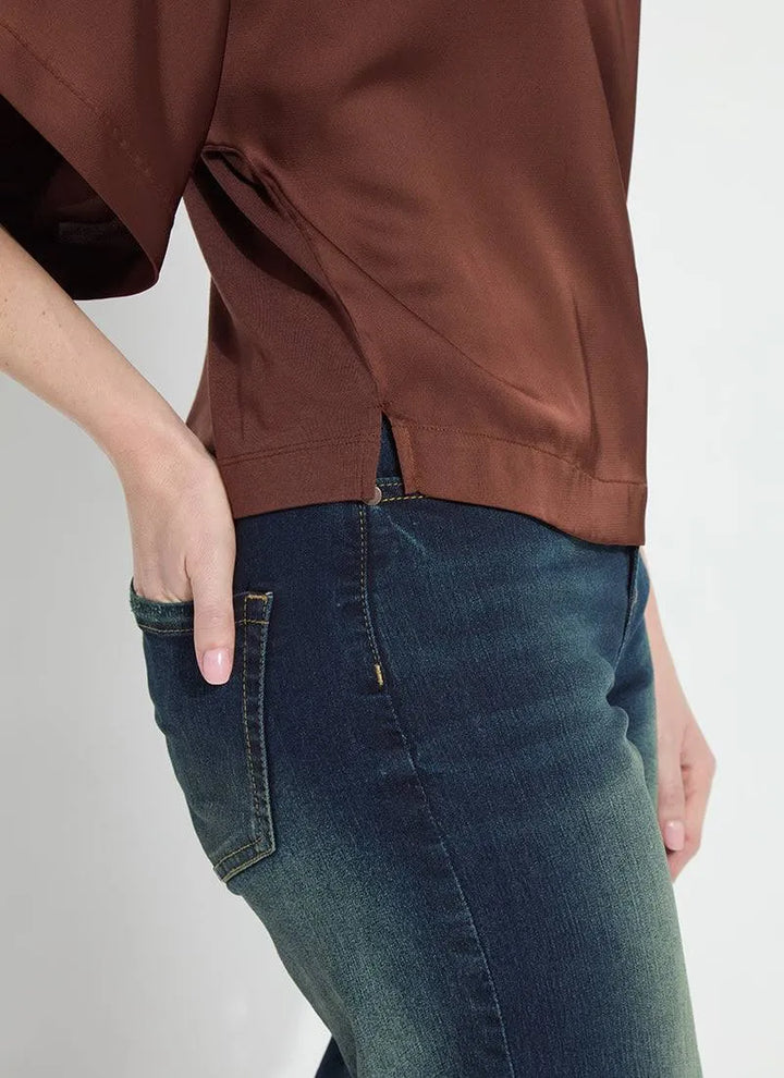 Ginger Mix-Media Dolman Tee in Maple