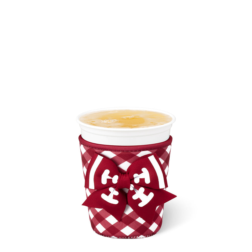 Gameday Gingham Crimson Iced Cup Coolie (Small)