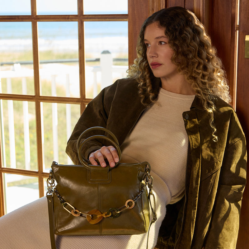 Sheila Medium Satchel with Charm | Olive Veil