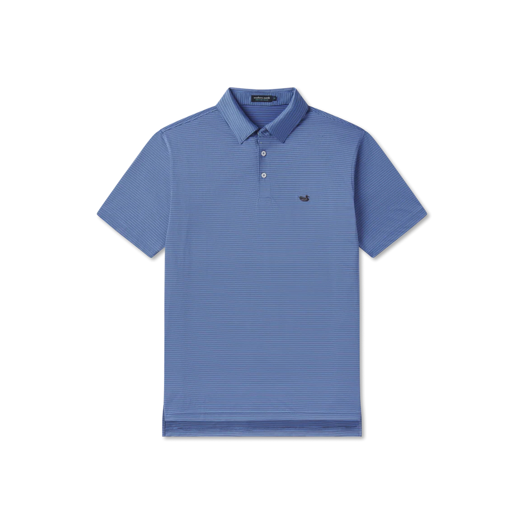 Bermuda Performance Polo | Navy and French Blue