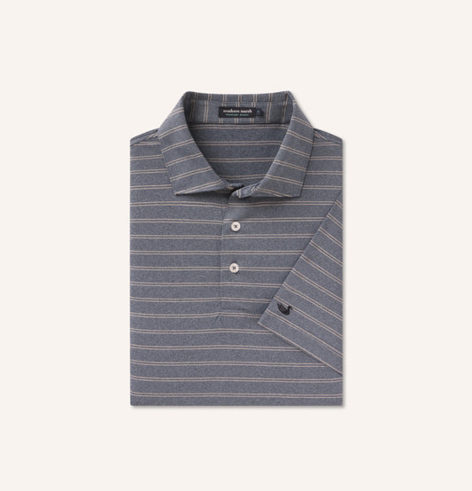 Newcastle Stripe Featherlight Polo- Washed Lunar