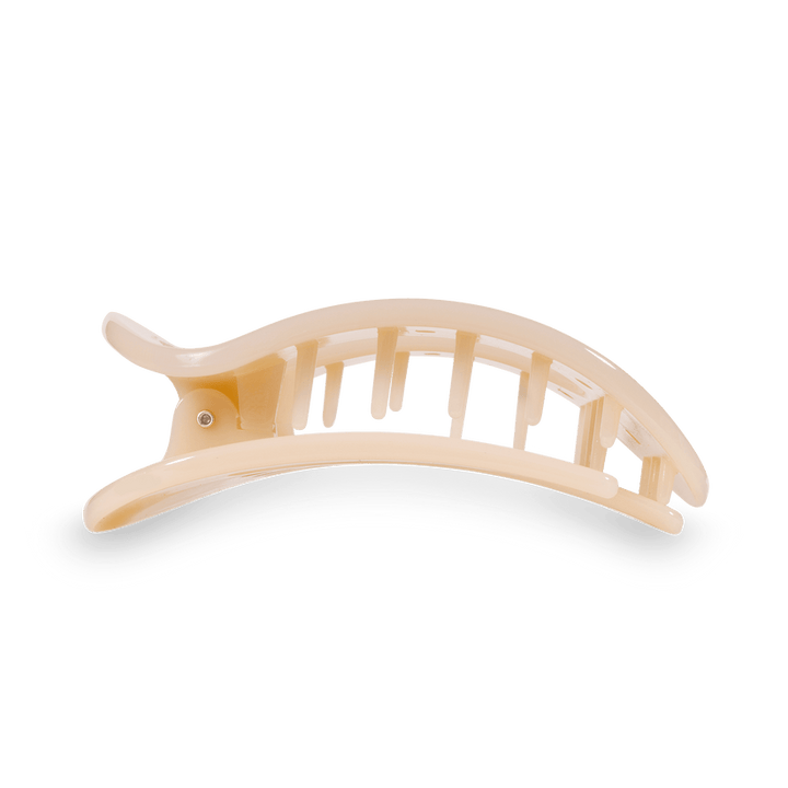 Almond Beige Medium Flat Round Hair Clip