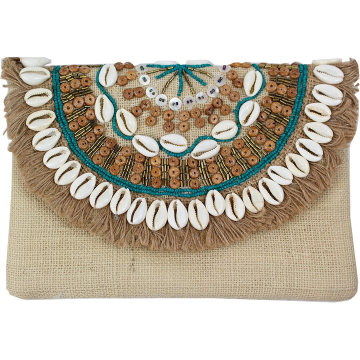 La Chic Designs Beige Shelled Clutch