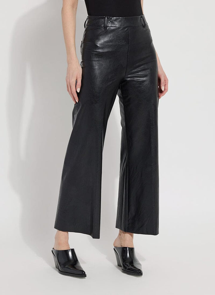 Lysse Hi Waist Vegan Leather Wide Leg | Kohl Black