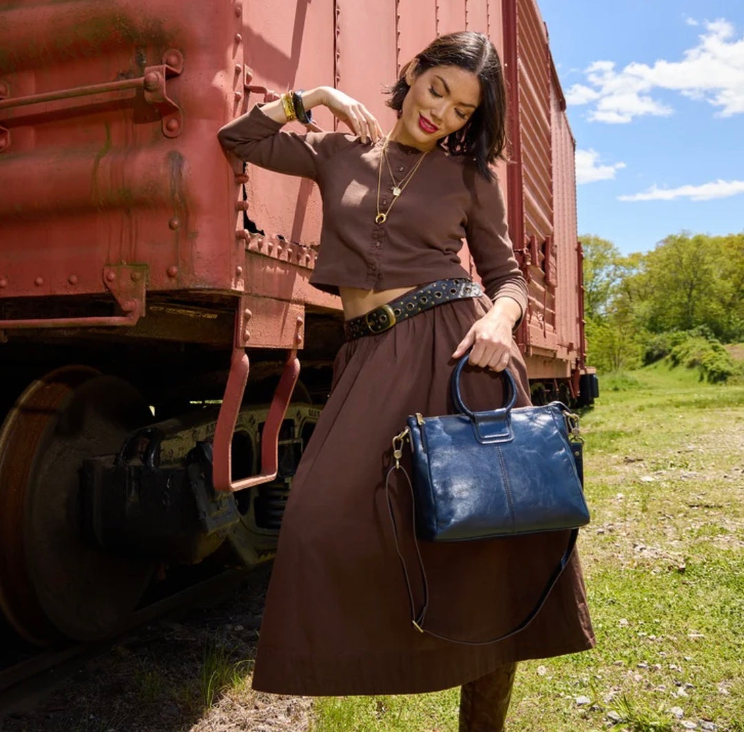 Shelia Medium Satchel | Ink Navy