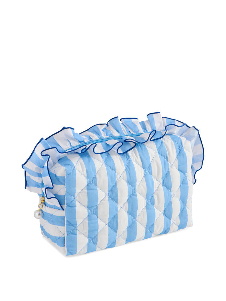 Blue Fancy Large Zip Pouch