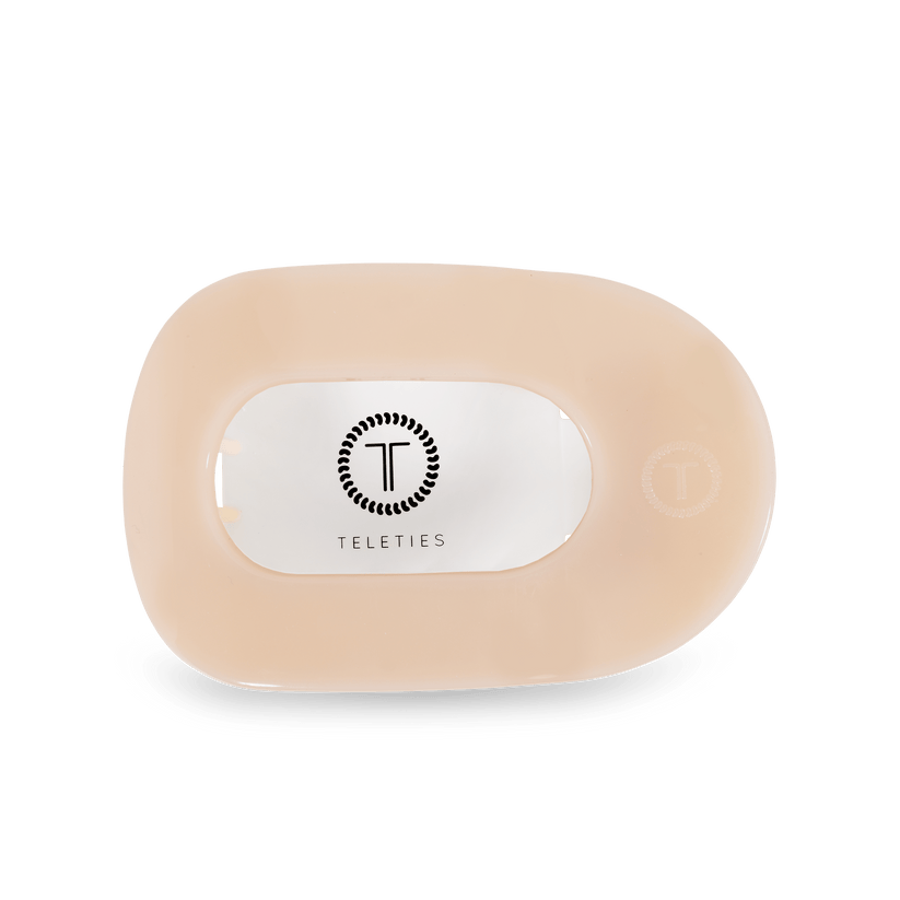 Almond Beige Medium Flat Round Hair Clip