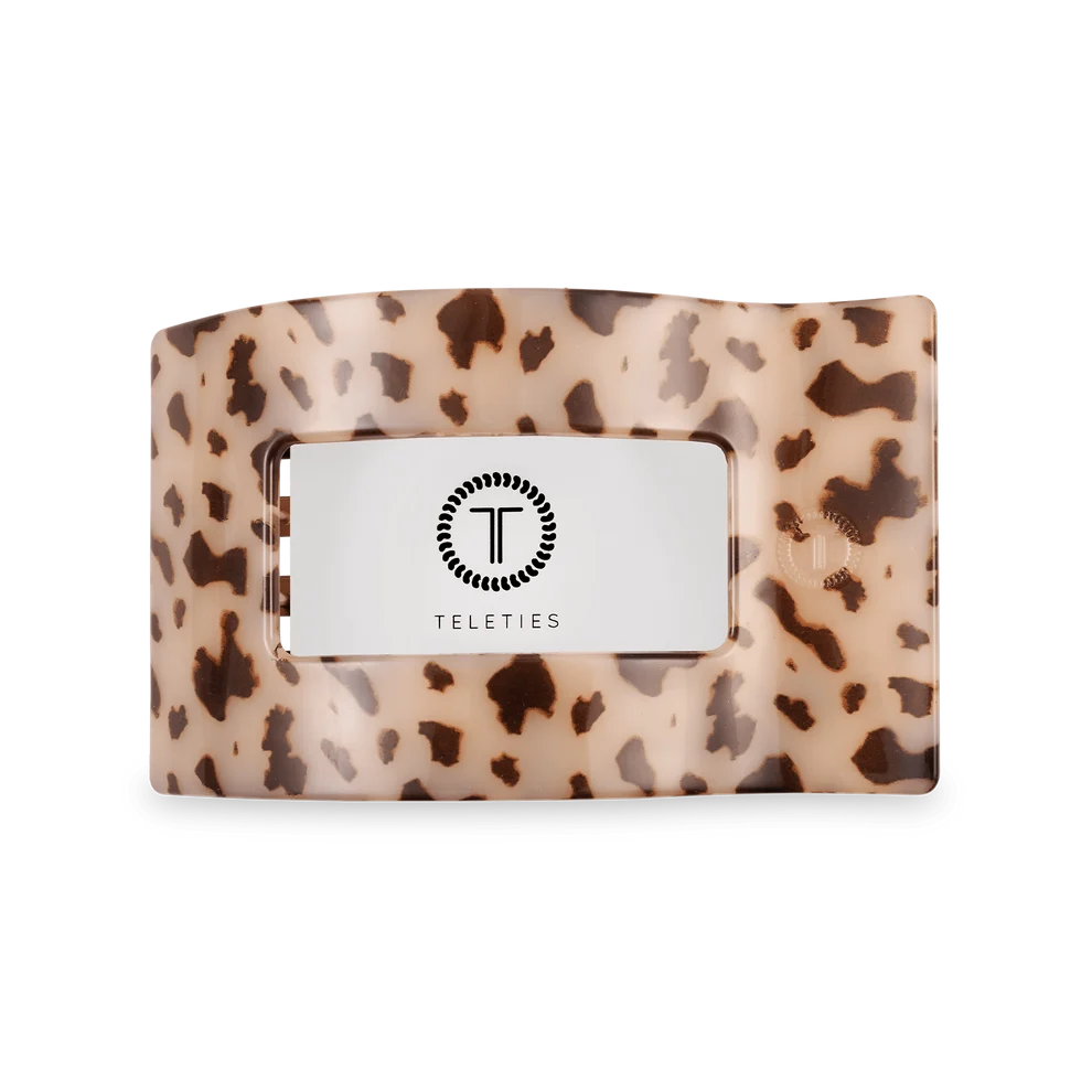 Teleties Flat Rectangle Medium Clip Blonde Tortoise