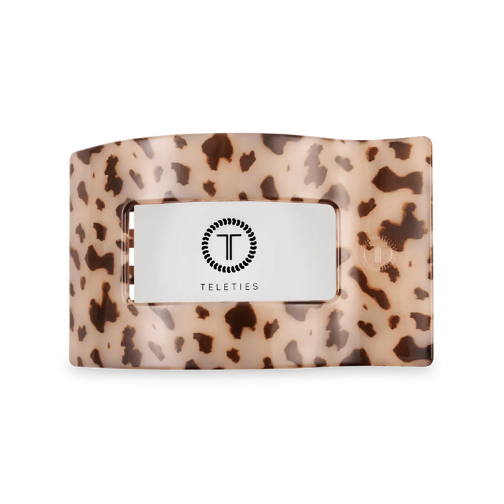 Teleties Flat Rectangle Medium Clip Blonde Tortoise