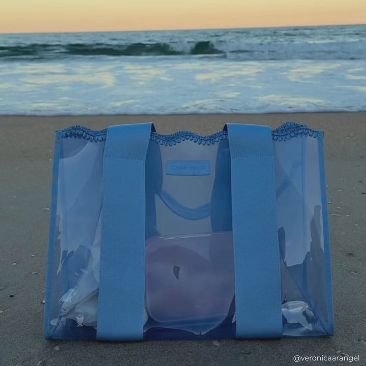 Jelly Crochet Tote with Phone Pouch | Carolina Blue