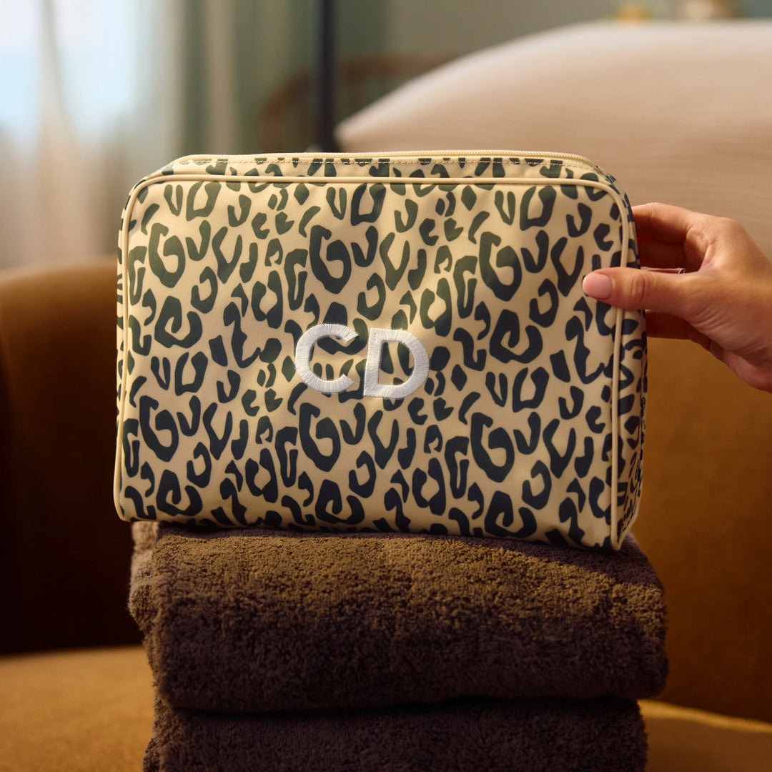 Large Patterned Toiletry Bag | Leopard