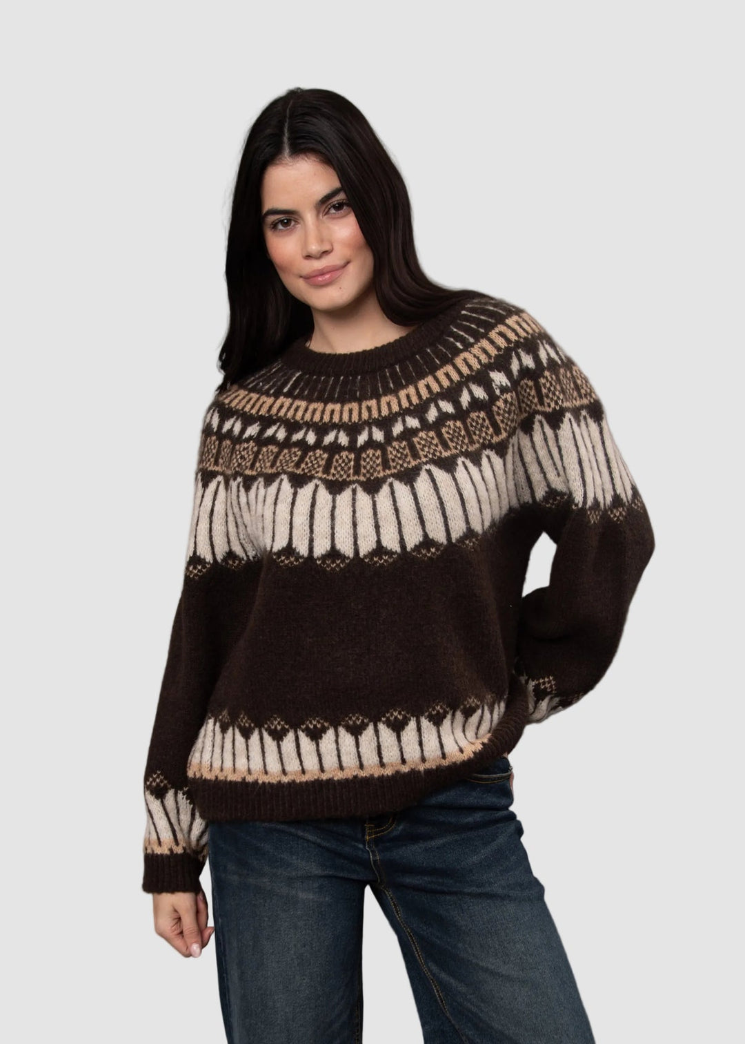 RD Style Sarafina Long Raglan Sleeve Crew Neck Sweater