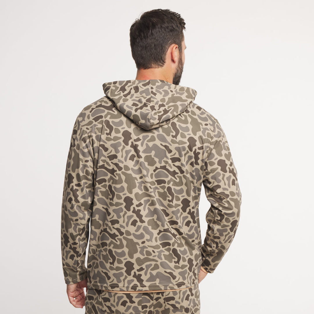 Baldwin Active Hoodie Retro Camo | Dark Brown