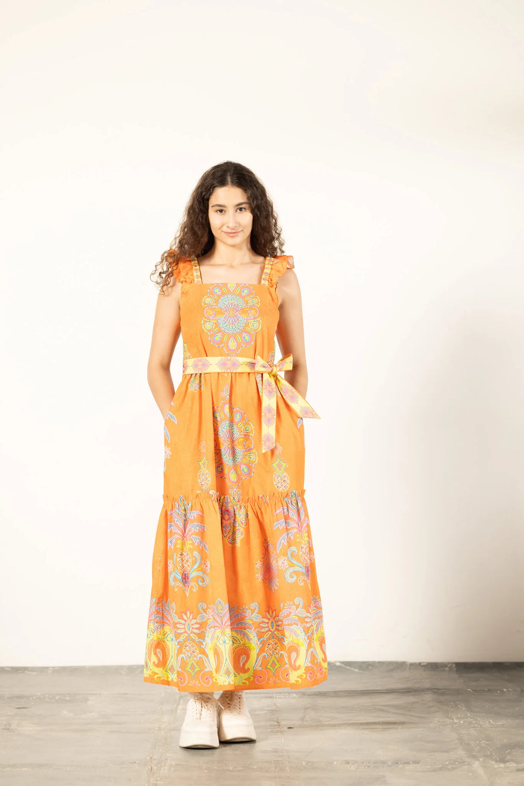 Elsie Dress | Apricot Filigree