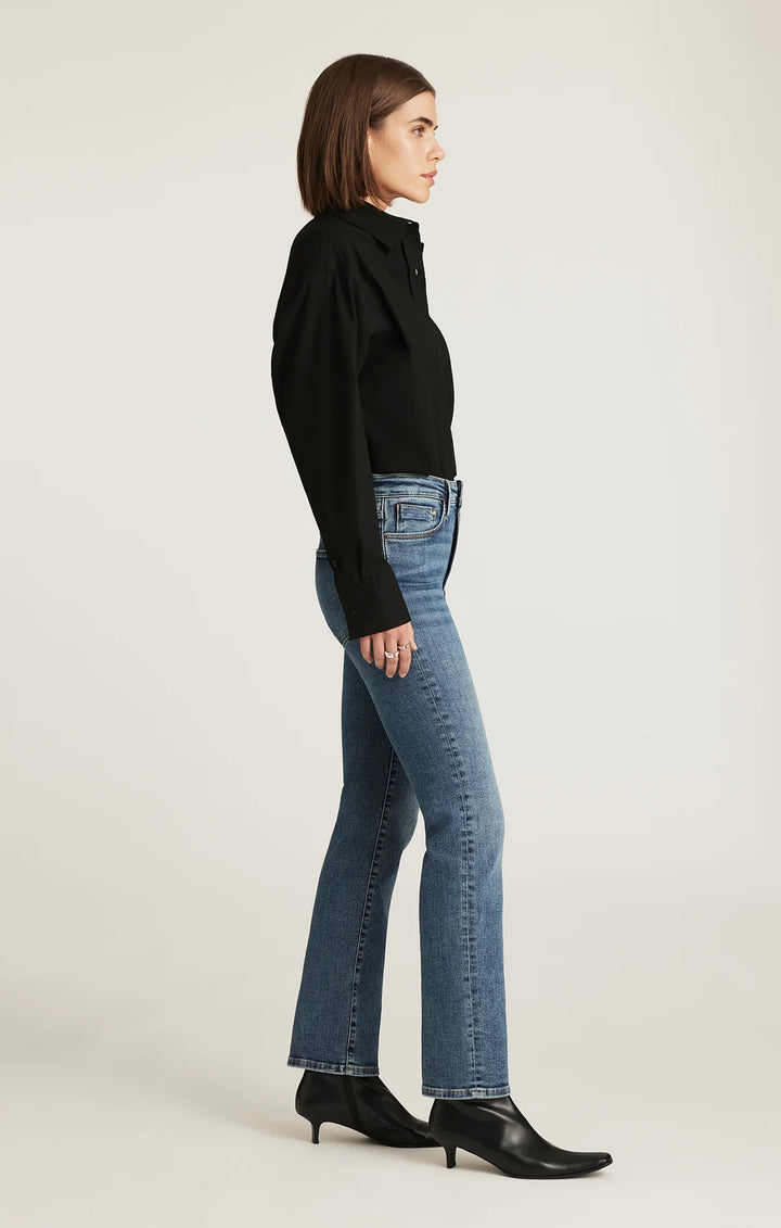 Kendra Mid Brushed Gold Premium Denim