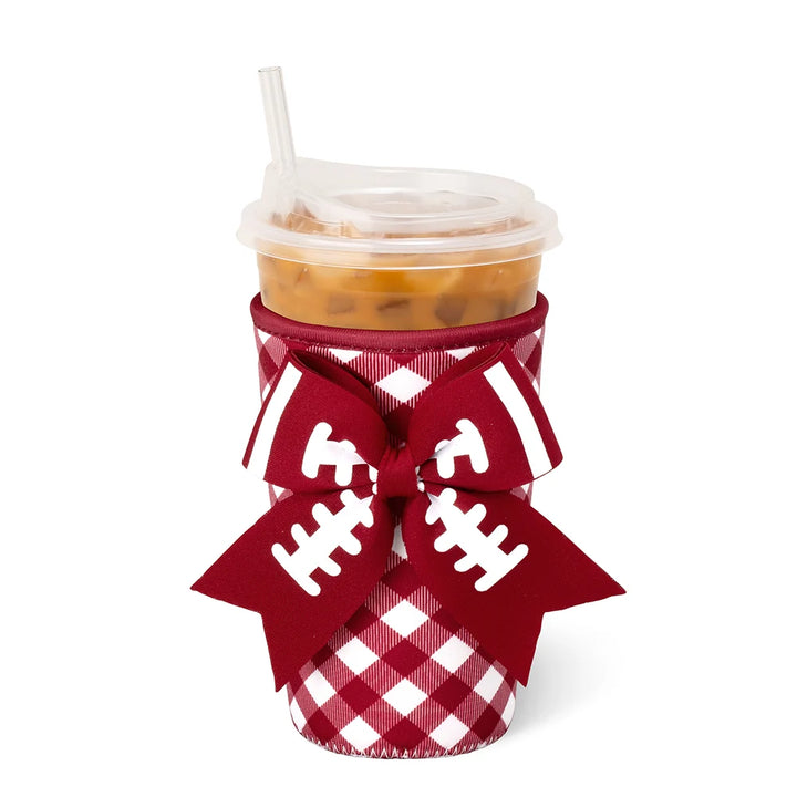 Gameday Gingham Crimson Iced Cup Coolie (Med)