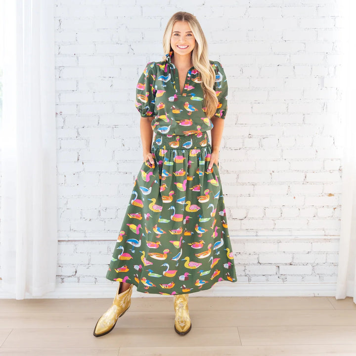 SUTTON SKIRT OLIVE DUCK