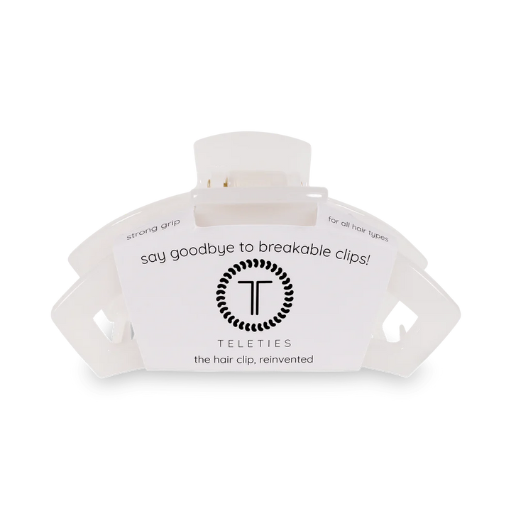 Teleties Open Small Hair Clip Coconut White