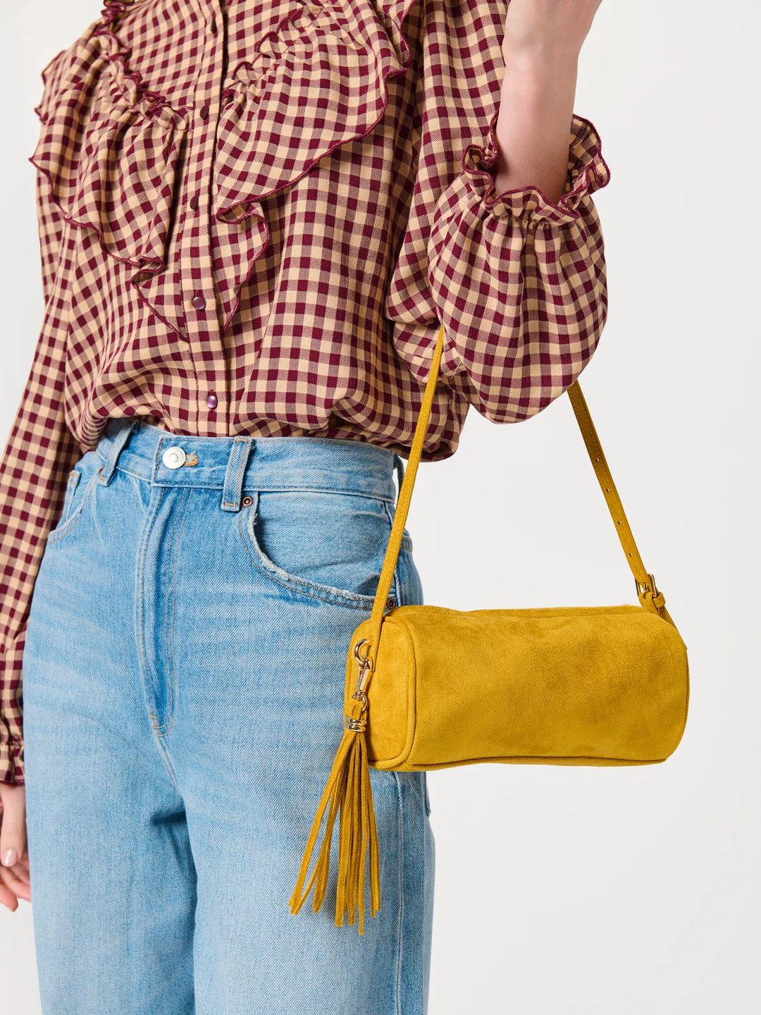 Kylie Barrel Bag Mustard