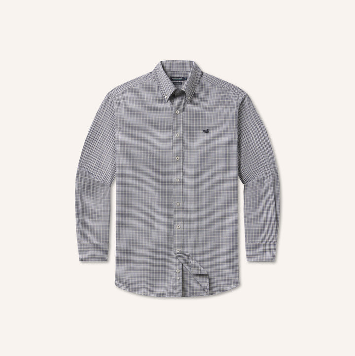 Dyer Performance Gingham Dress Shirt / Navy & Dark Green