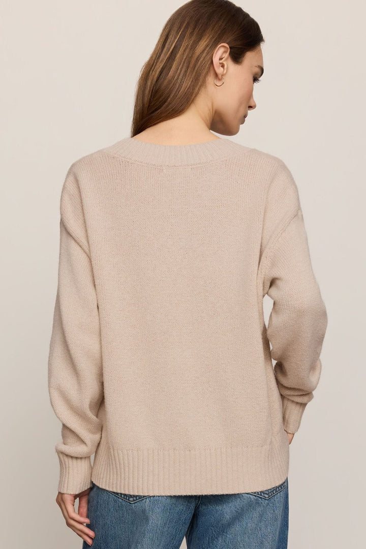 Cloud Spun V-Neck Sweater | Frosted Pearl