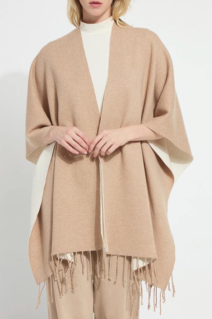 Lysse Basilia Double Face Reversible Wrap | Warm Biscuit/Buttercream