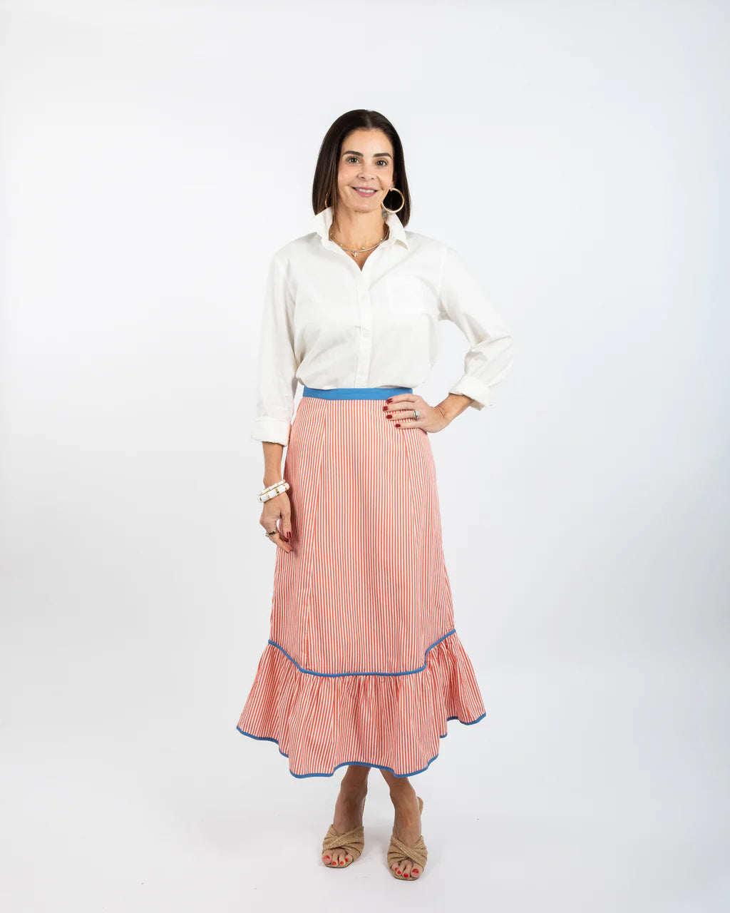 Addie Skirt - Red Stripe