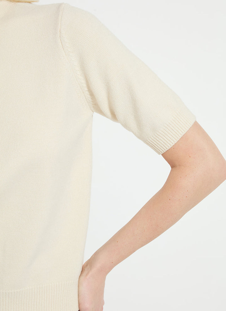 Delphine Short Sleeve Sweater | Buttercream