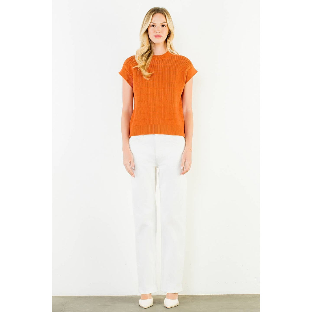 Knit Vest Top | Rust