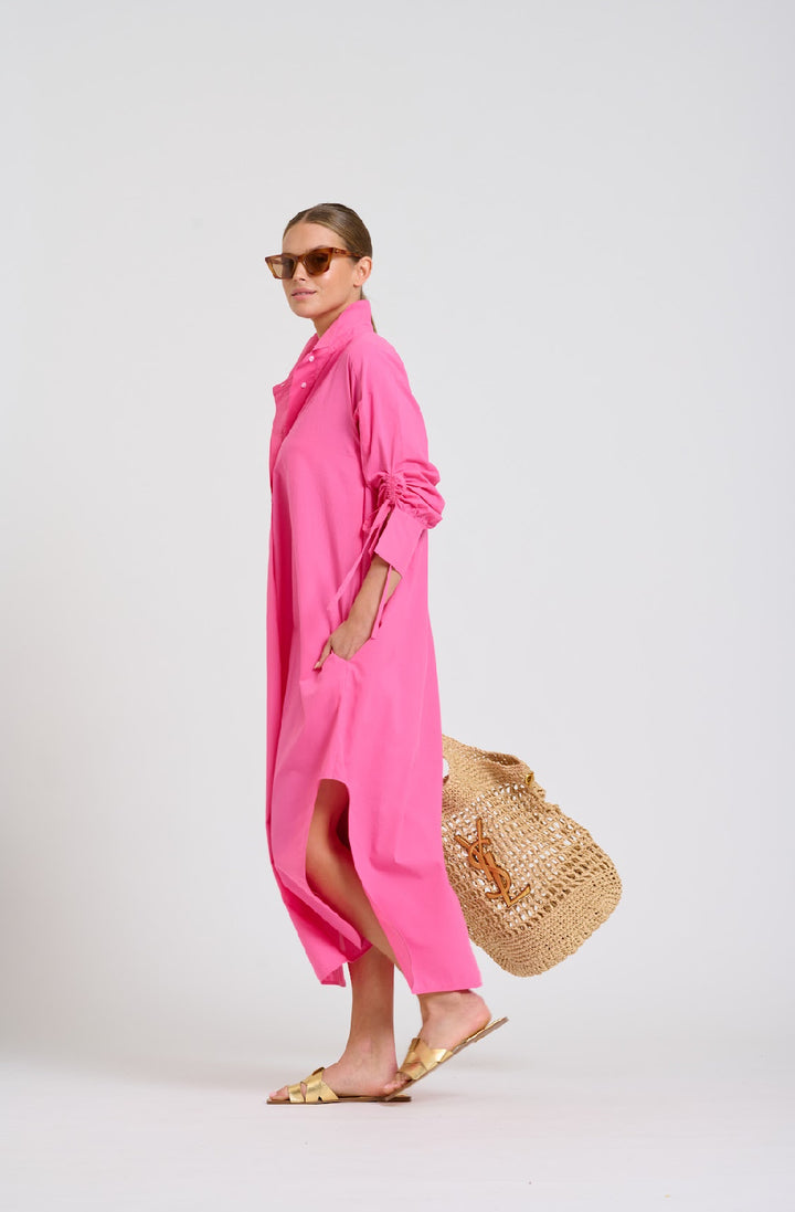Millie Dress Shirtdress | Hot Pink