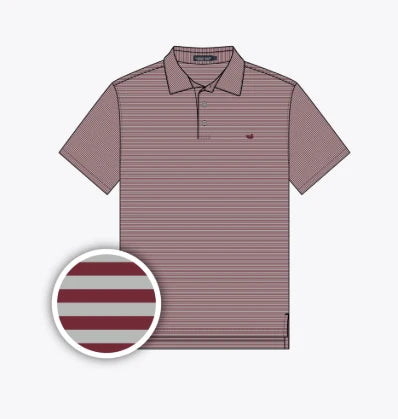 Bermuda Performance Polo | Maroon and Gray