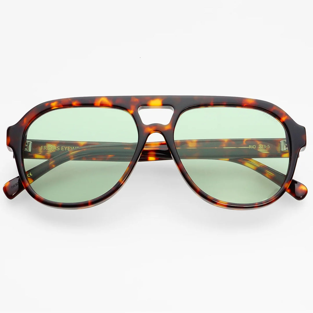 Freyrs Rio Sunglasses Dark Tortoise/Green