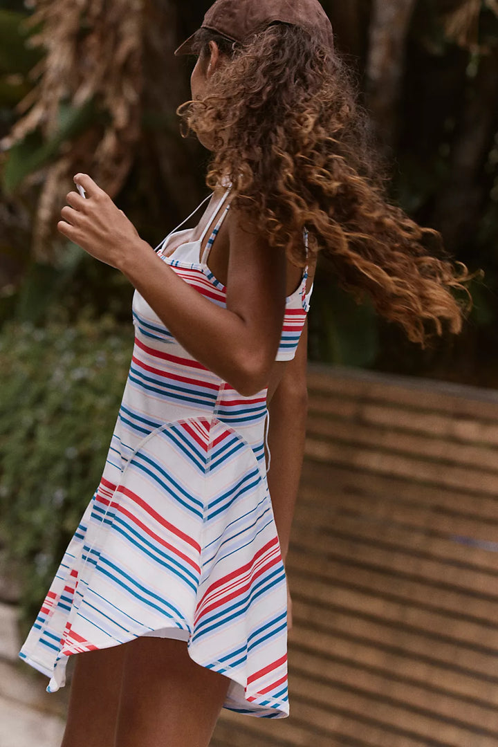 Baseline Printed Dress: Grapefruit Stripe