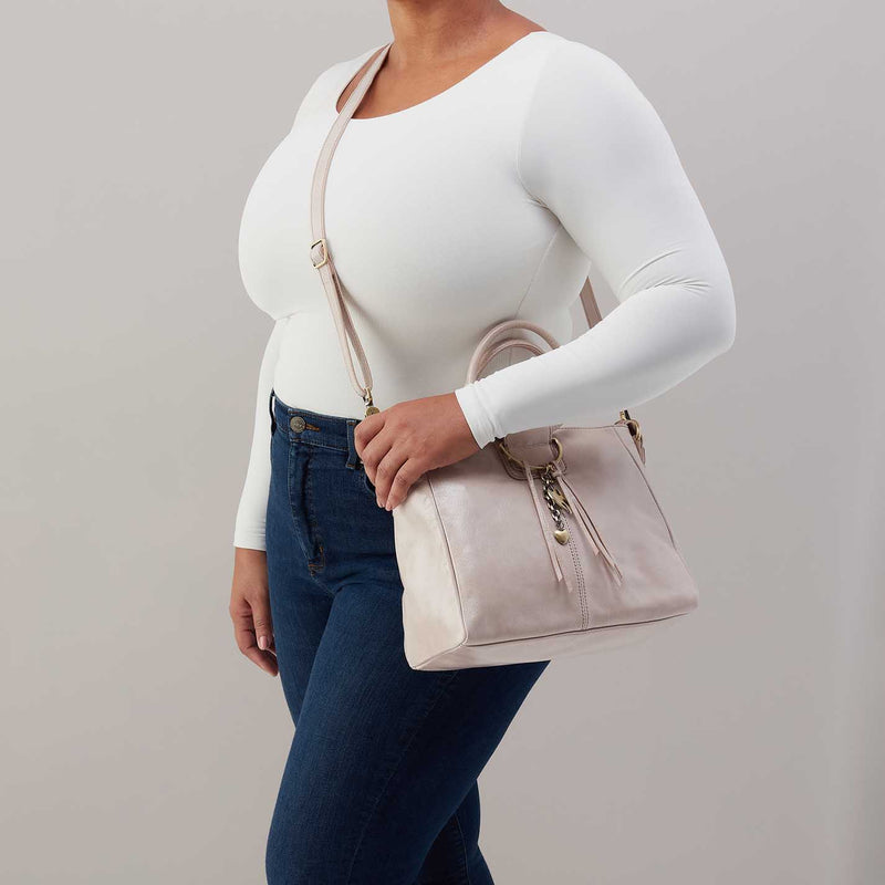 Sheila Medium Satchel | Stone Gloss