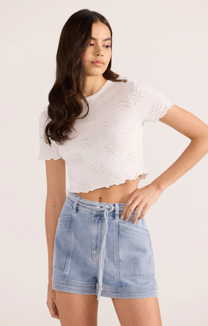 Bowie Pointelle Knit Tee