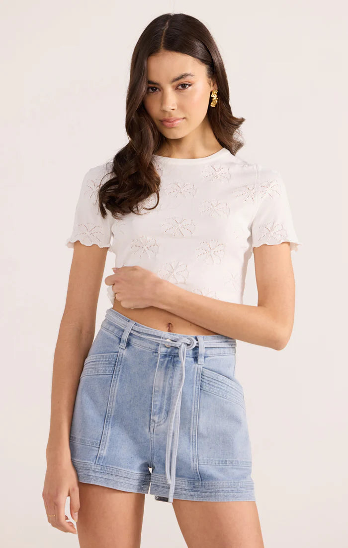 Bowie Pointelle Knit Tee