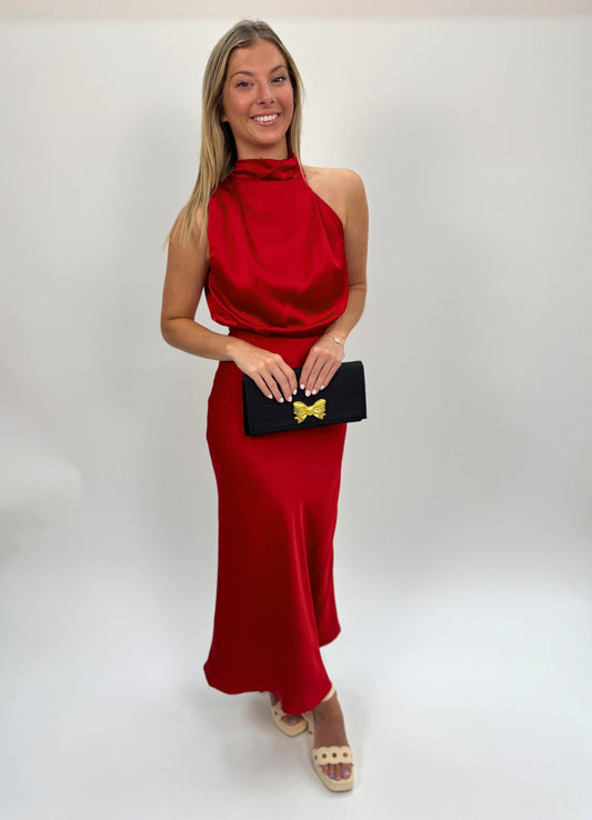 Dublin Pleaded Side Maxi Dress