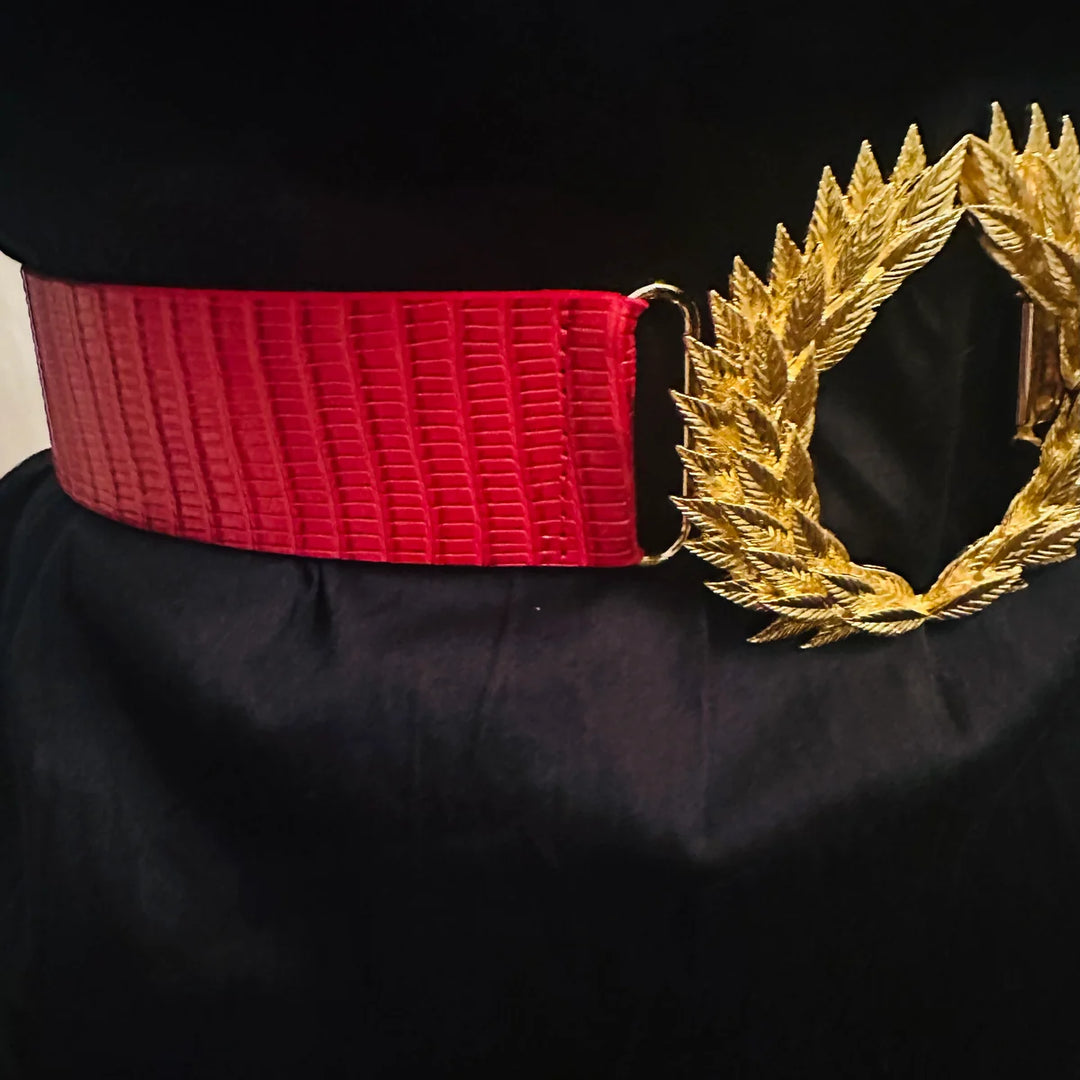 Red Leather Belt Band