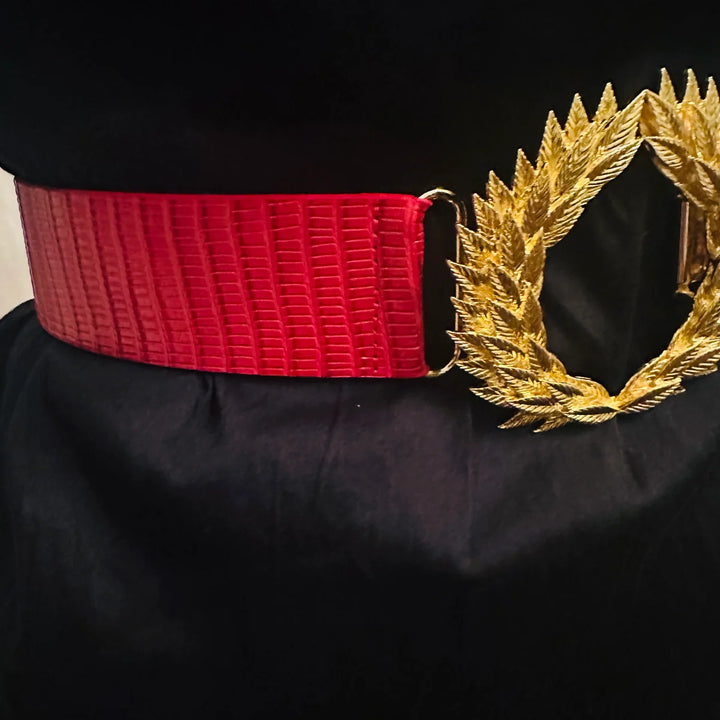 Red Leather Belt Band